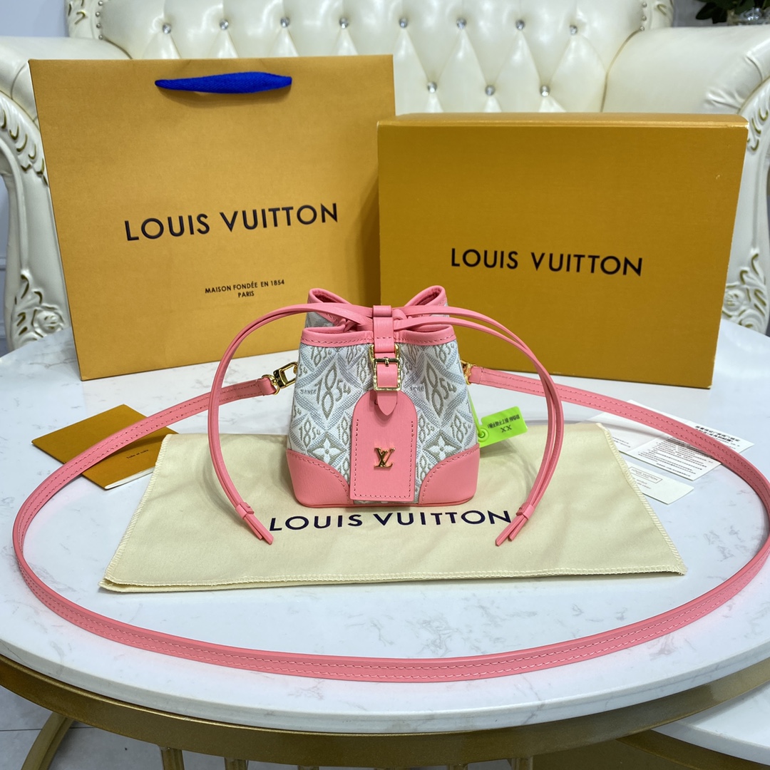 Louis Vuitton Since 1854 NOE PURSE Handbag M81112 Ecru Beige/Pink